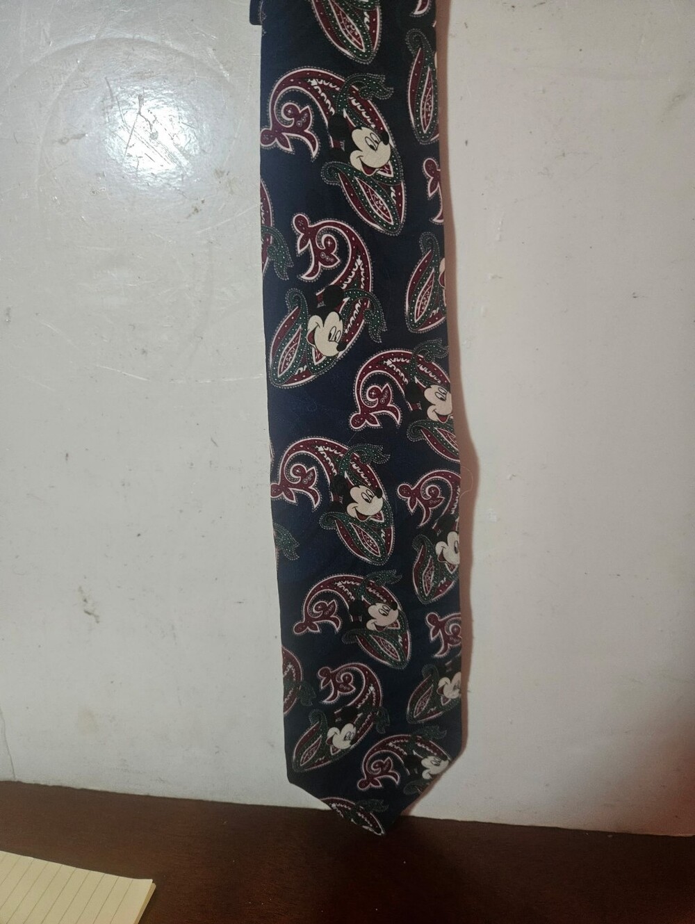 Navy Paisley Mickey Mouse Print Tie - Unbranded